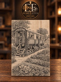 Vintage Train Car Laser-Engraved Wooden Plaque