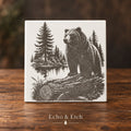 Bear by the Lake Laser-Engraved White Tile