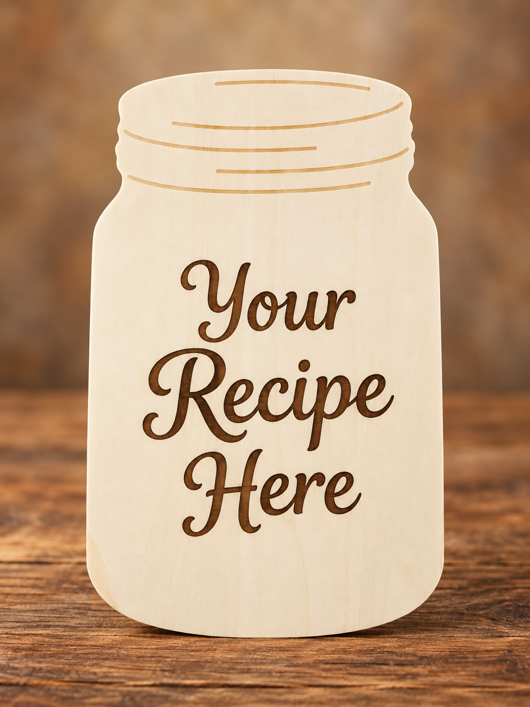 Mason Jar Caesar Dressing Laser-Engraved Recipe Plaque