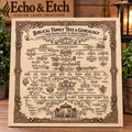 Laser-engraved biblical family tree wood plaque with genealogy from Adam to Jesus by Echo & Etch