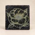 Golden Bloom laser-engraved slate tile